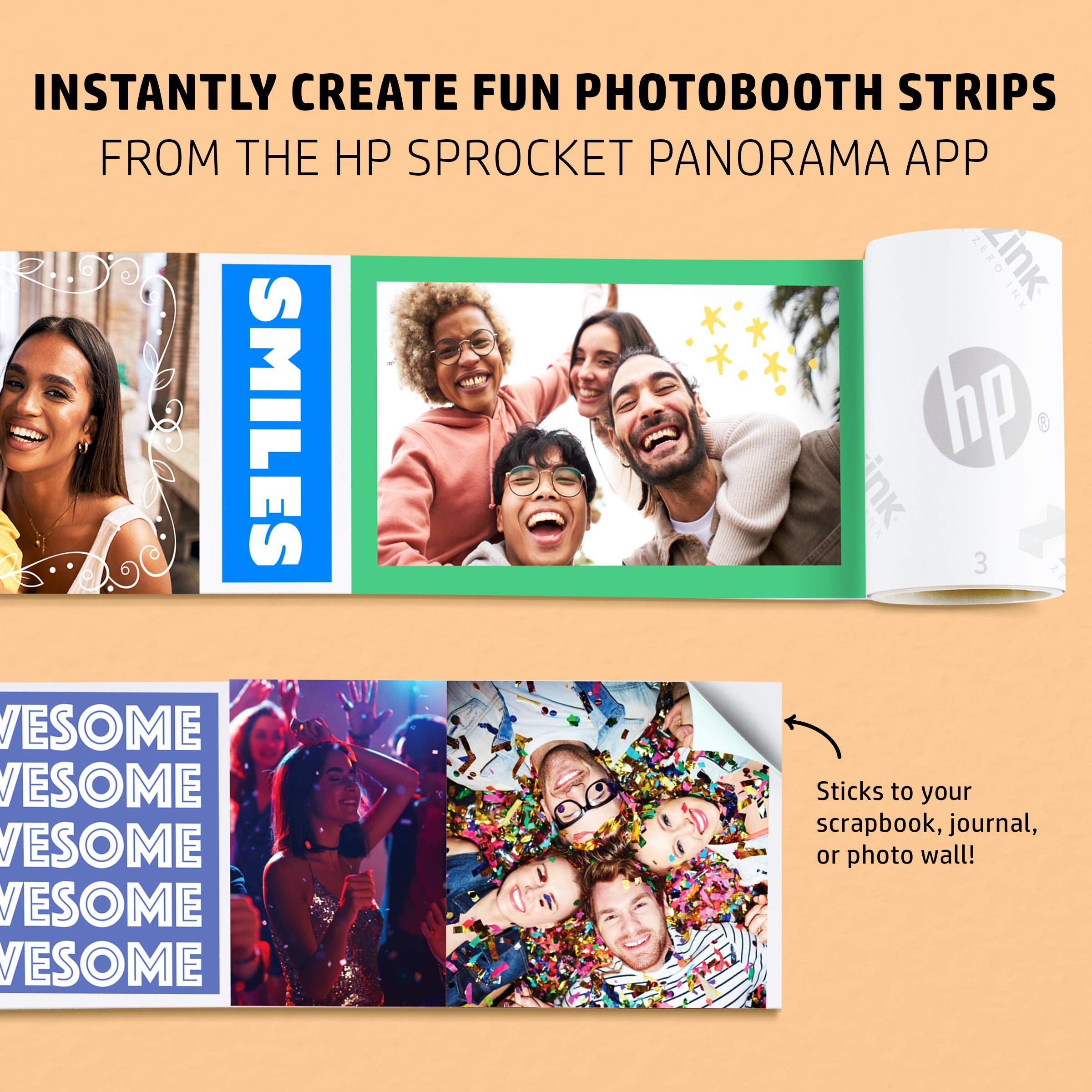 HP Sprocket Panorama Instant Portable Color Label & Photo Printer (Grey)