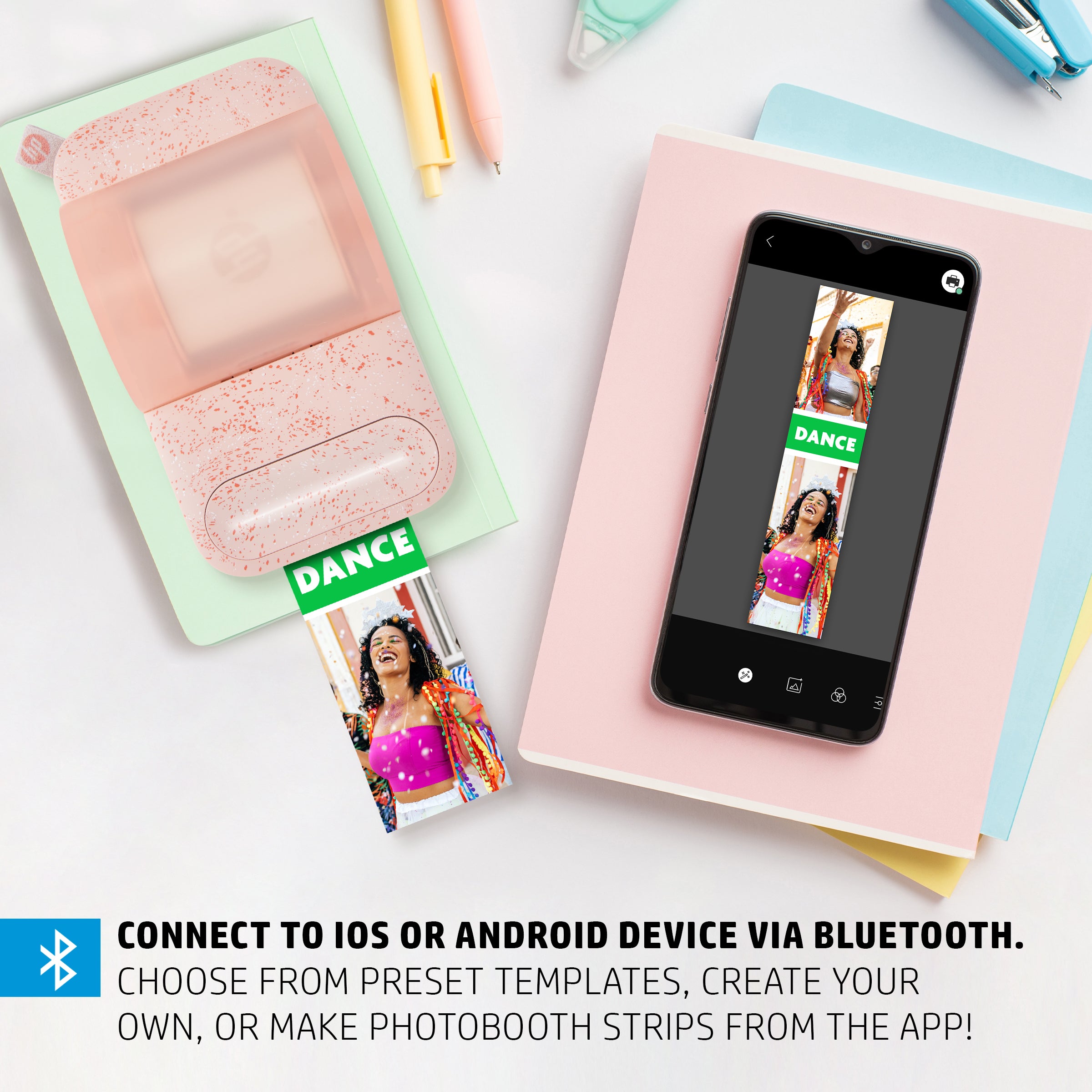HP Sprocket Panorama Instant Portable Color Label & Photo Printer (Pink)