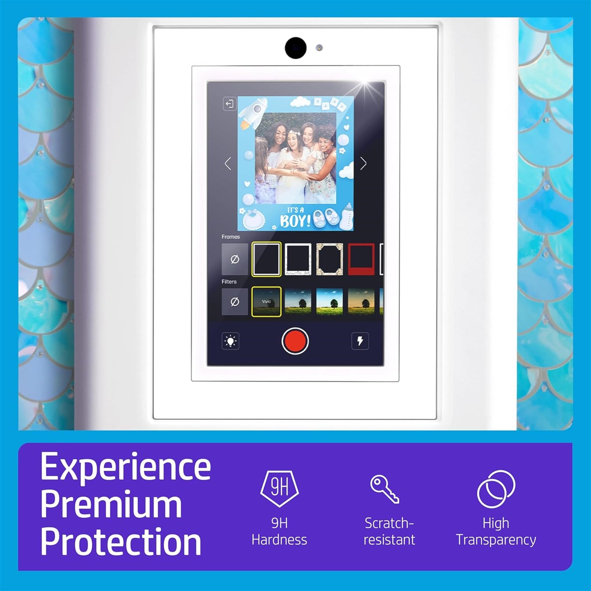 HP Sprocket Photobooth Screen Protector, 9H High-Transparency, Scratch-Resistant Screen Protector