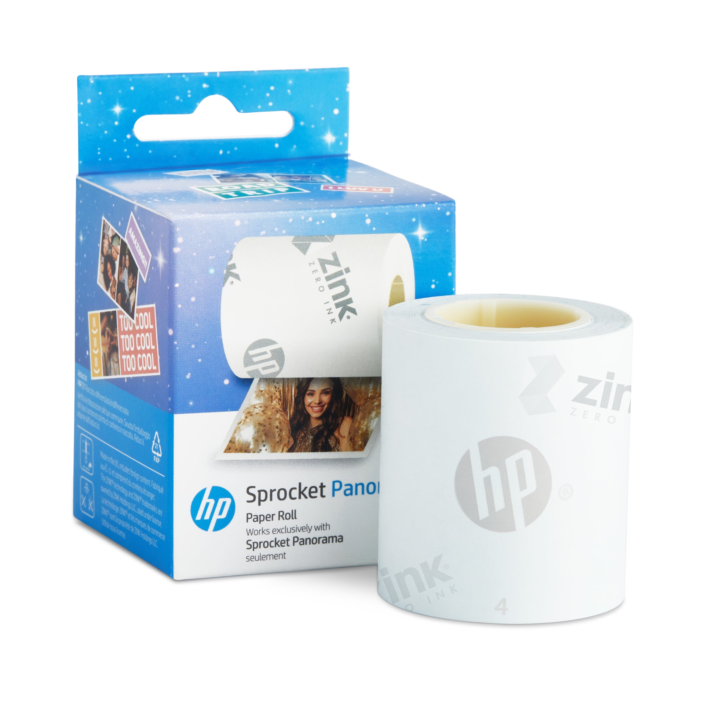HP Sprocket Panorama Instant Portable Color Label & Photo Printer (Pink) Starter Bundle